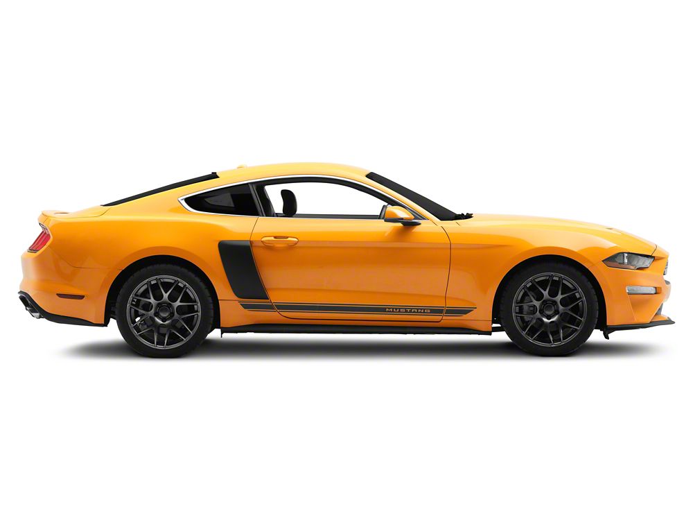 MMD V-Series Side Scoops; Satin Black (15-23 Mustang)