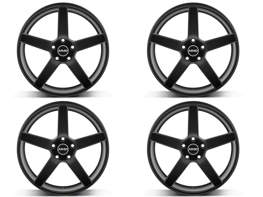 Staggered MMD 551C Matte Black 4-Wheel Kit; 20x8.5/20x10; 35mm Offset (10-14 Mustang)