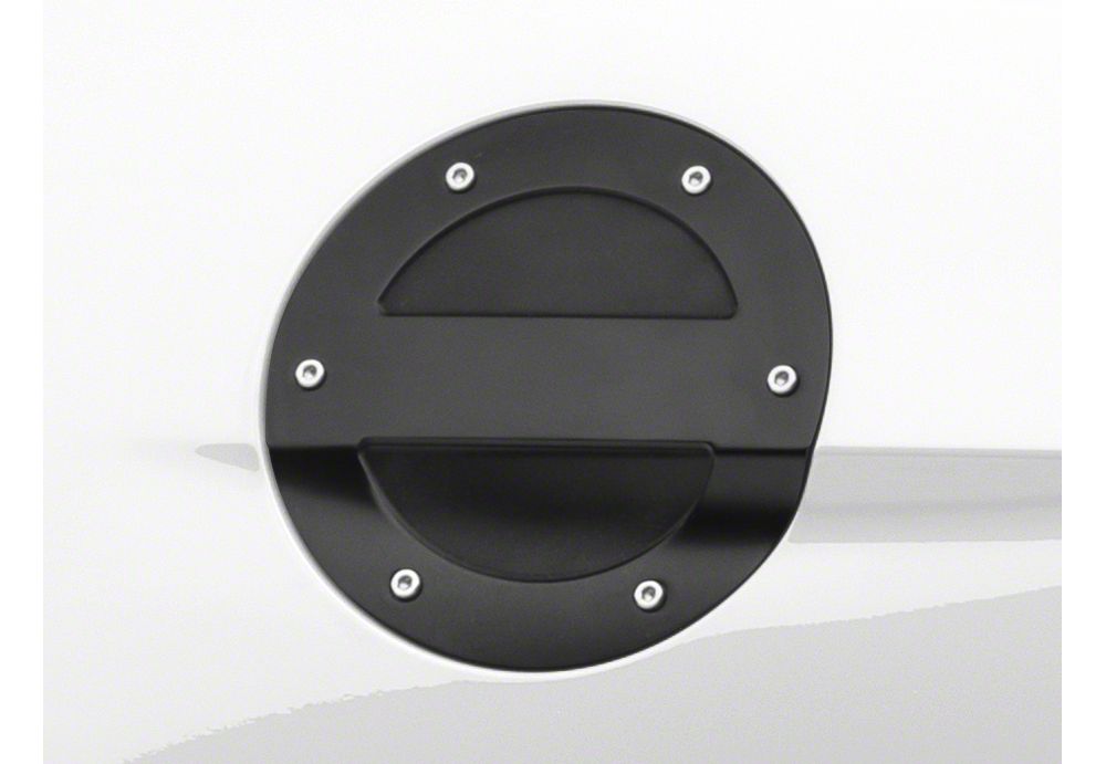 MMD Billet Aluminum Fuel Door; Black (15-23 Mustang)