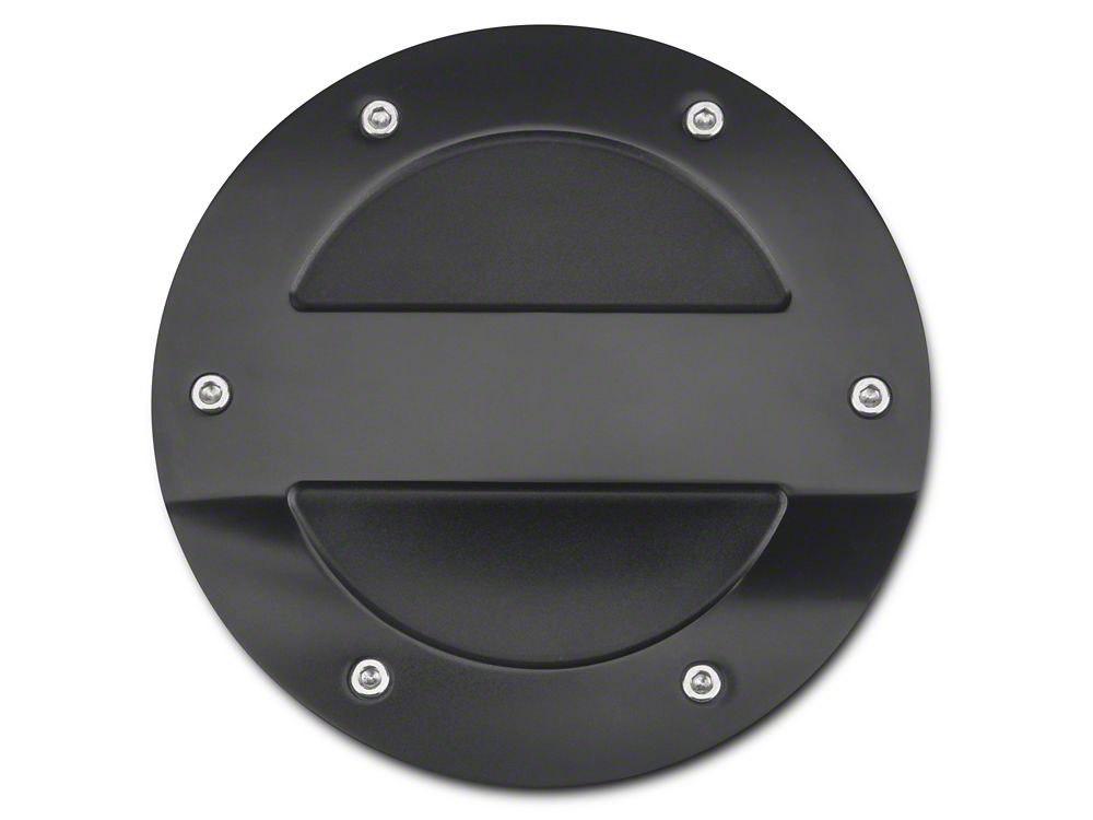 MMD Billet Aluminum Fuel Door; Black (15-23 Mustang)