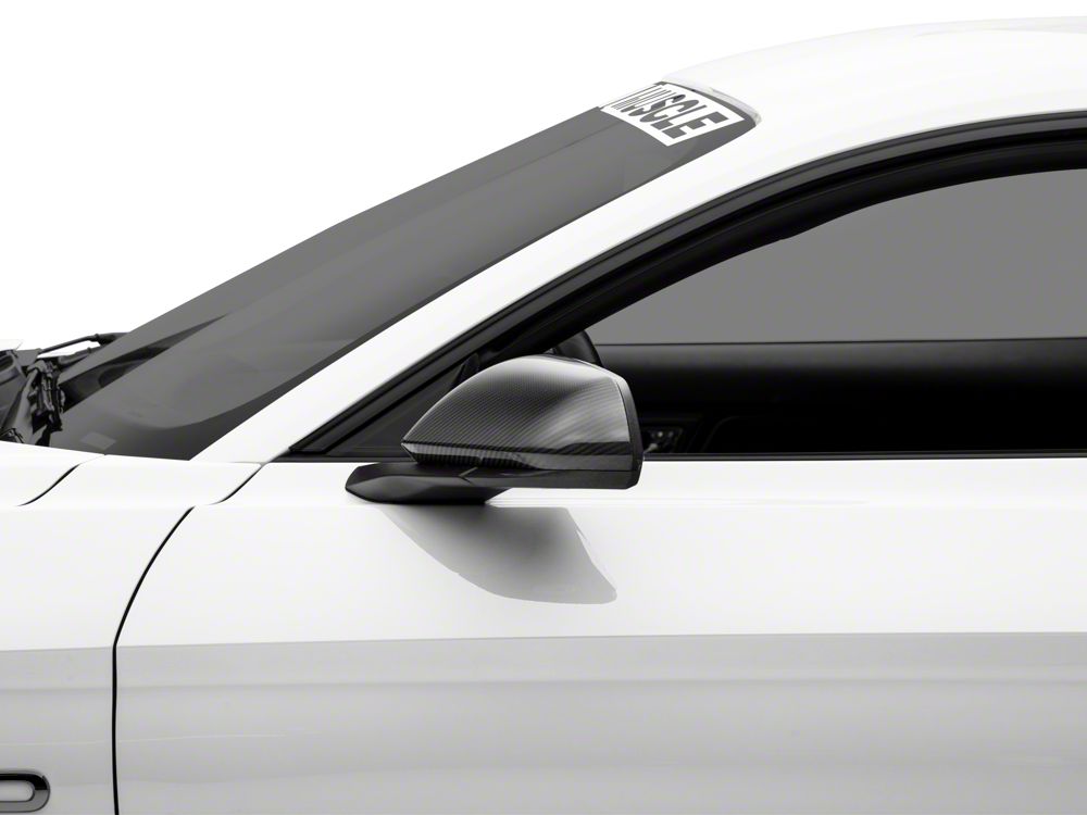 MMD Mirror Covers; Carbon Fiber (15-23 Mustang w/o Mirror Signals)