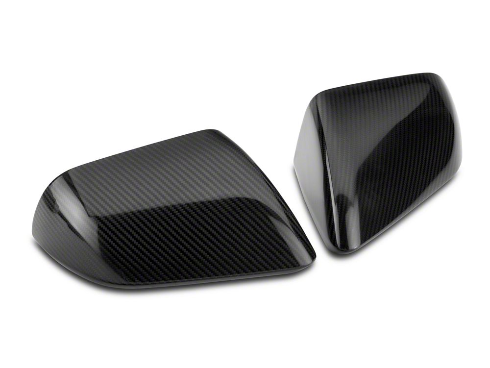 MMD Mirror Covers; Carbon Fiber (15-23 Mustang w/o Mirror Signals)