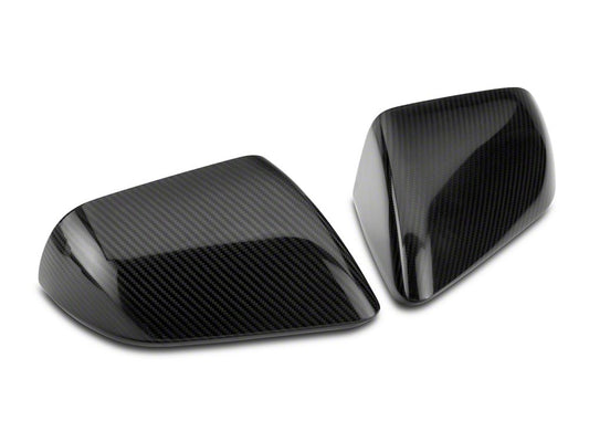 MMD Mirror Covers; Carbon Fiber (15-23 Mustang w/o Mirror Signals)
