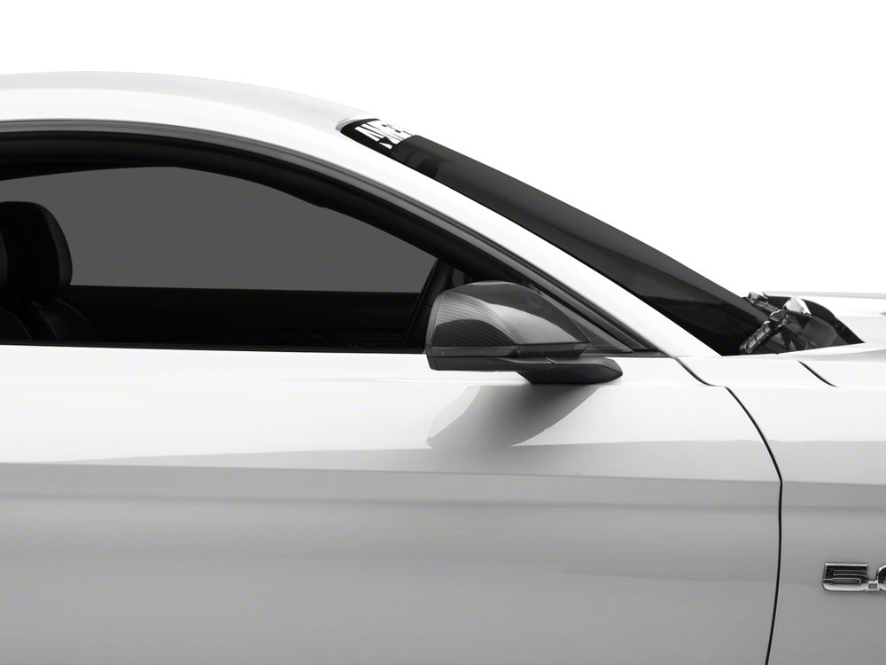 MMD Mirror Covers; Carbon Fiber (15-23 Mustang w/ Mirror Signals)