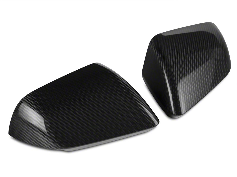 MMD Mirror Covers; Carbon Fiber (15-23 Mustang w/ Mirror Signals)