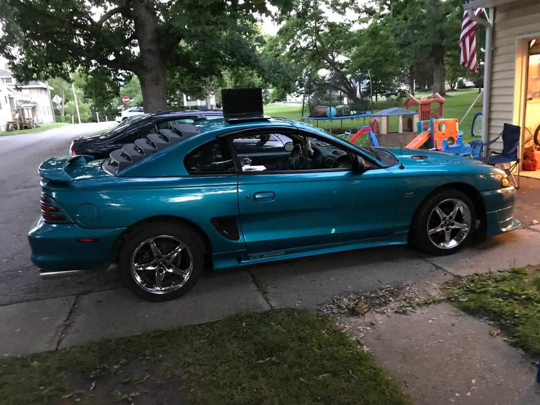 MMD Rear Window Louvers; Textured ABS (94-98 Mustang)