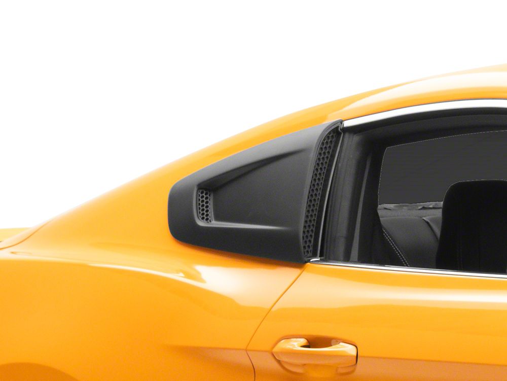 MMD Quarter Window Scoops; Satin Black (15-23 Mustang Fastback)