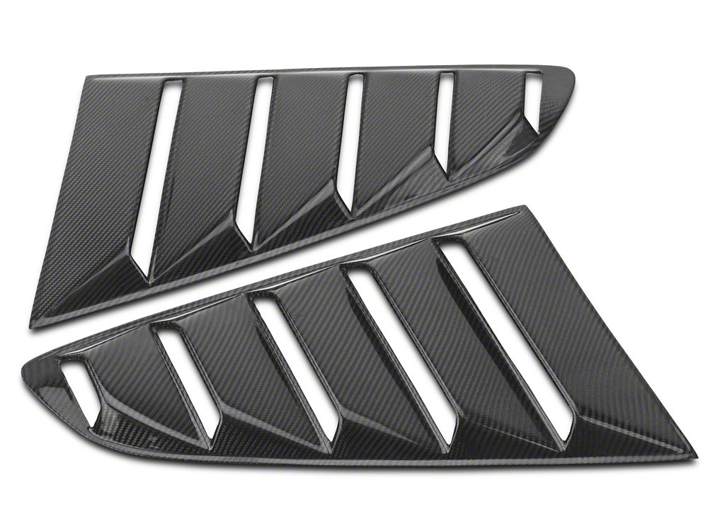MMD Quarter Window Louvers; Carbon Fiber (15-23 Mustang Fastback)