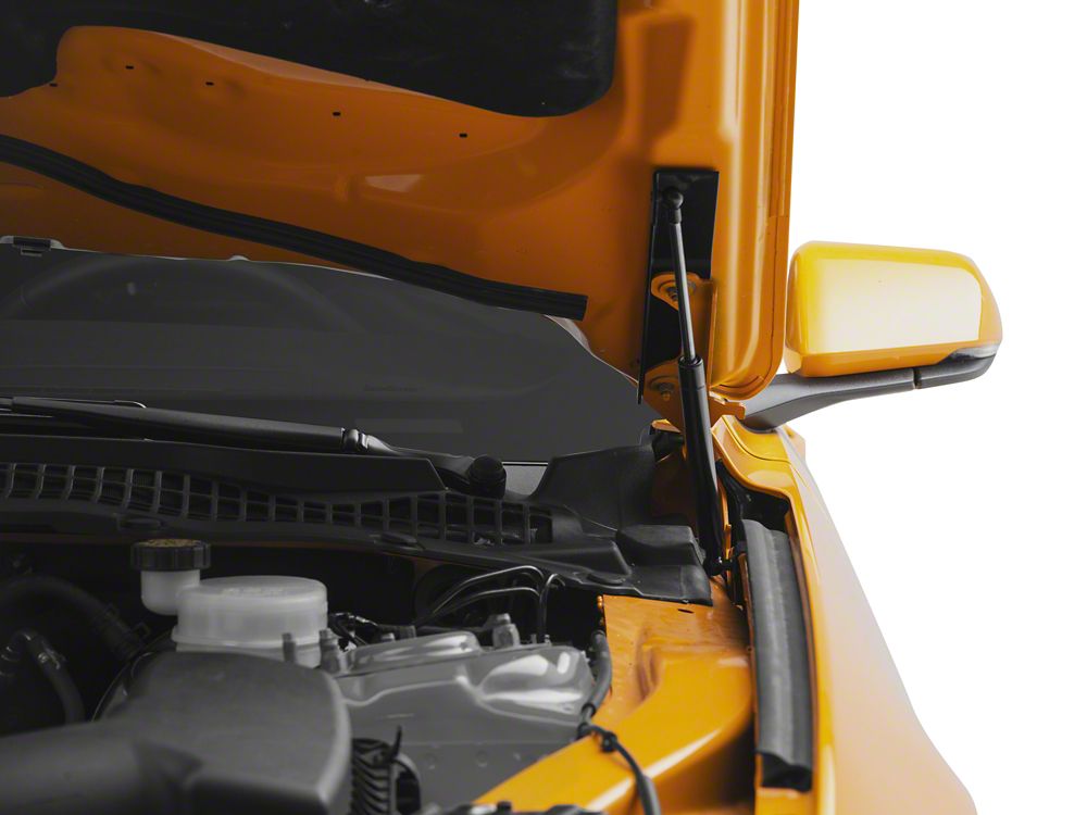 MMD Bolt On Hood Strut Kit; Black (15-23 Mustang GT, EcoBoost, V6)
