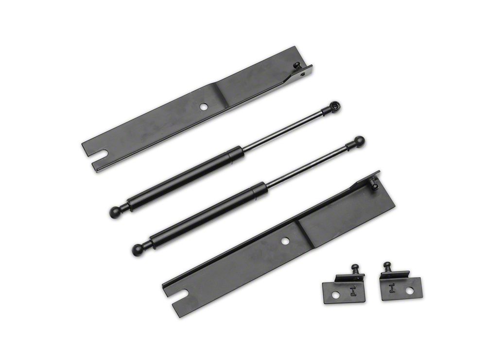 MMD Bolt On Hood Strut Kit; Black (15-23 Mustang GT, EcoBoost, V6)