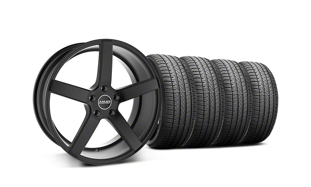 Staggered MMD 551C Black Wheel and Falken Azenis FK510 Performance Tire Kit; 20x8.5/10 (05-14 Mustang)