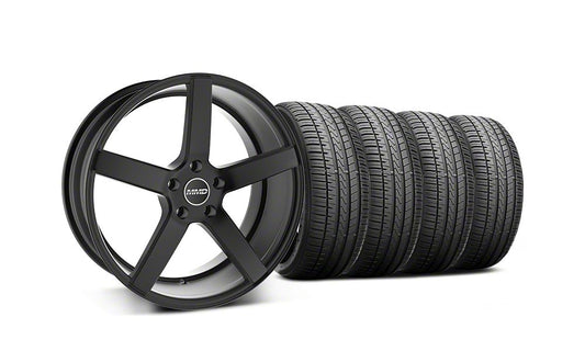 Staggered MMD 551C Black Wheel and Falken Azenis FK510 Performance Tire Kit; 20x8.5/10 (05-14 Mustang)