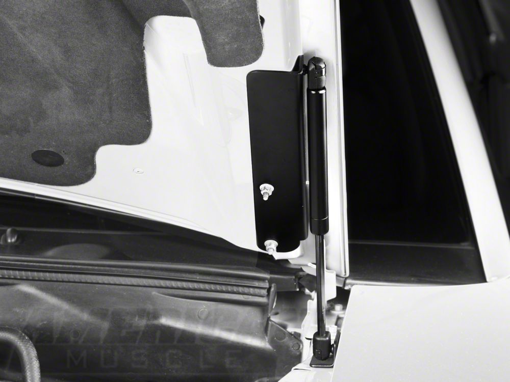 MMD Bolt On Hood Strut Kit; Black (99-04 Mustang)