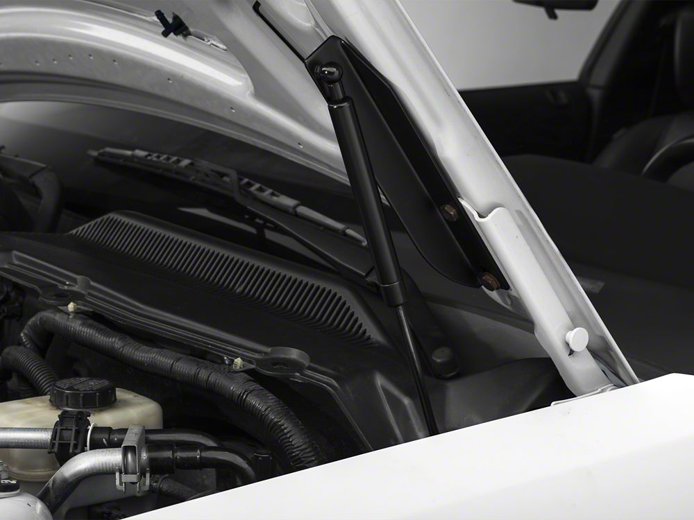 MMD Bolt On Hood Strut Kit; Black (05-09 Mustang)