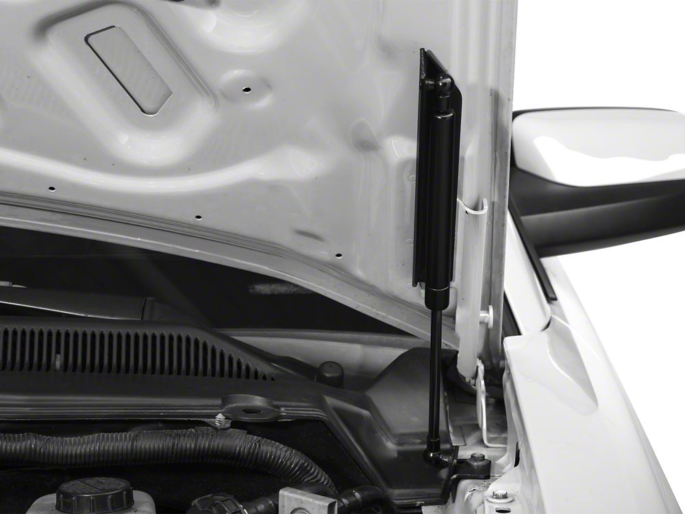 MMD Bolt On Hood Strut Kit; Black (05-09 Mustang)