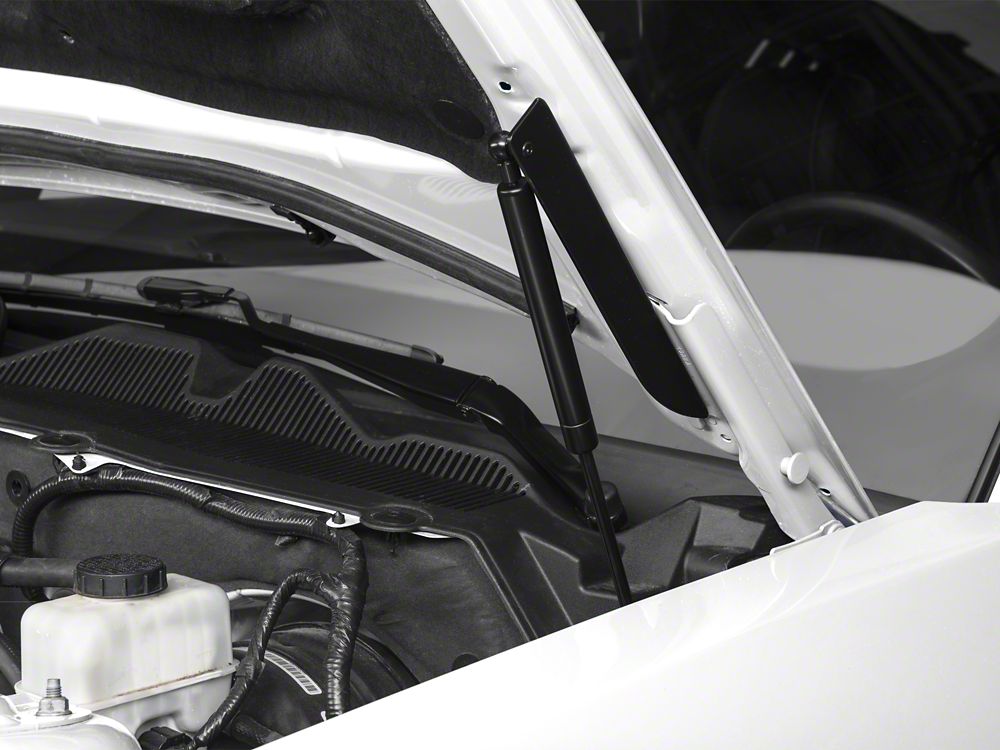 MMD Bolt On Hood Strut Kit; Black (10-14 Mustang)