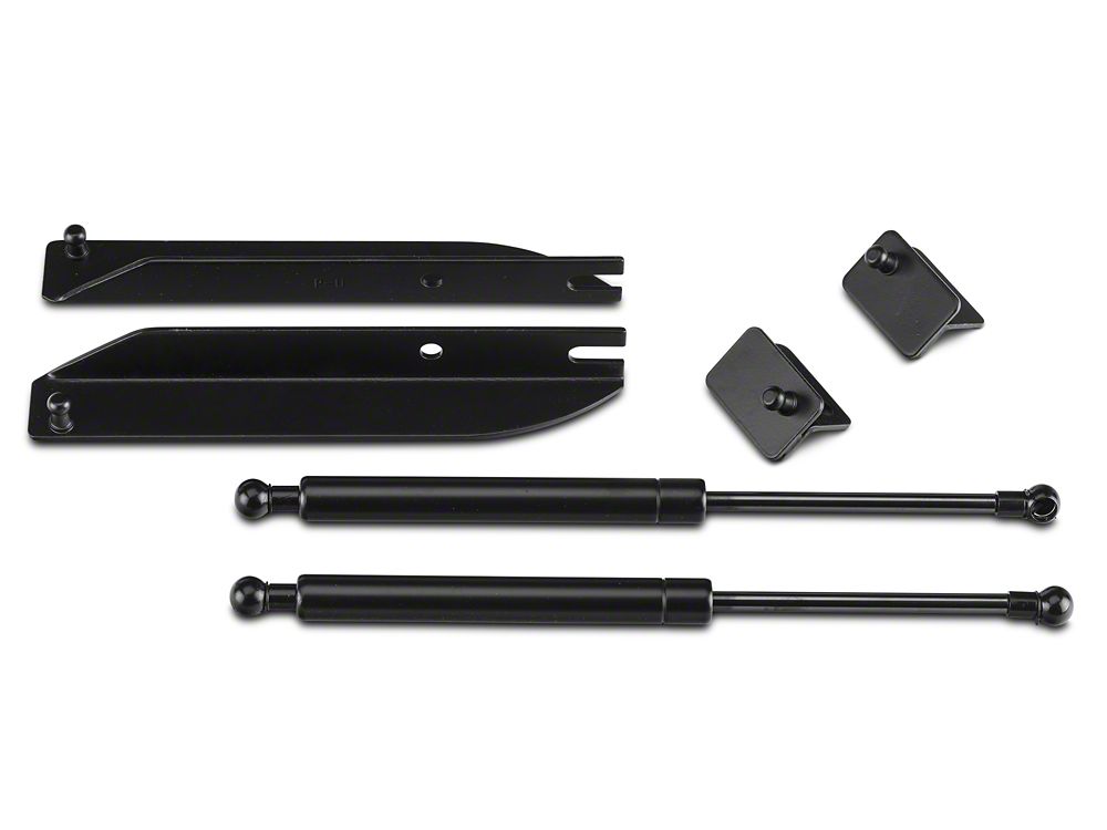 MMD Bolt On Hood Strut Kit; Black (10-14 Mustang)