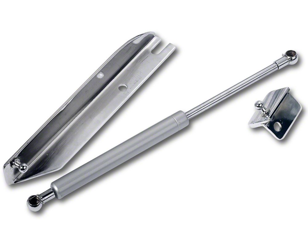 MMD Bolt On Hood Strut Kit; Chrome (05-14 Mustang)