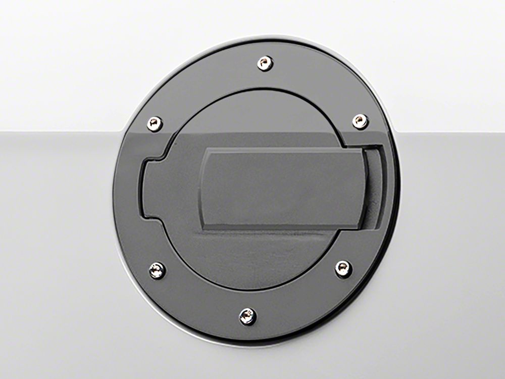 MMD Billet Aluminum Fuel Door; Black (10-14 Mustang)