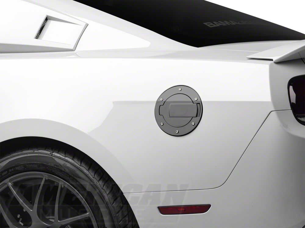 MMD Billet Aluminum Fuel Door; Black (10-14 Mustang)