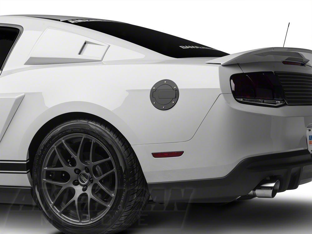 MMD Billet Aluminum Fuel Door; Black (10-14 Mustang)