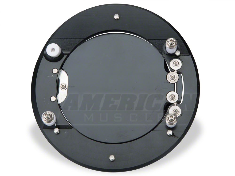 MMD Billet Aluminum Fuel Door; Black (10-14 Mustang)