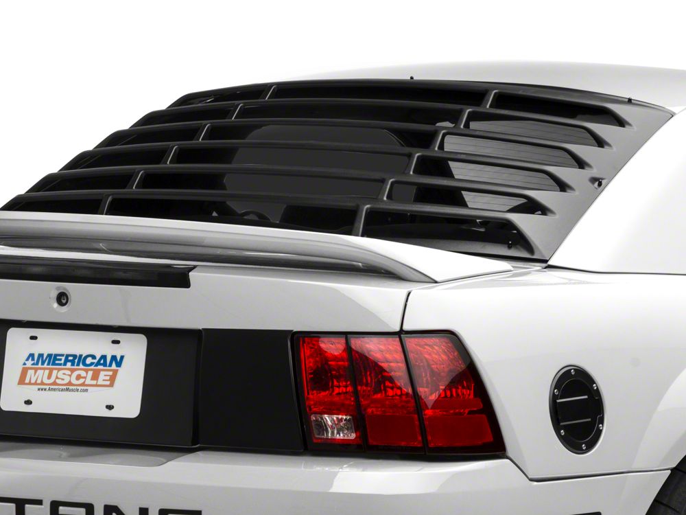 MMD Rear Window Louvers; Textured ABS (99-04 Mustang)