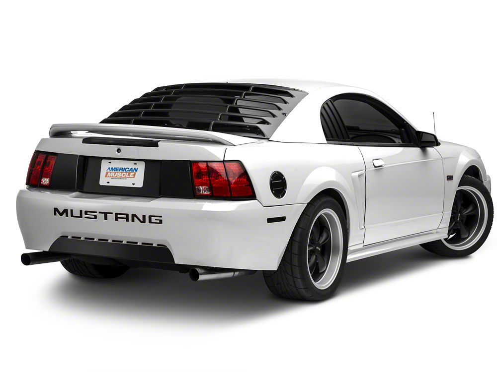 MMD Rear Window Louvers; Textured ABS (99-04 Mustang)
