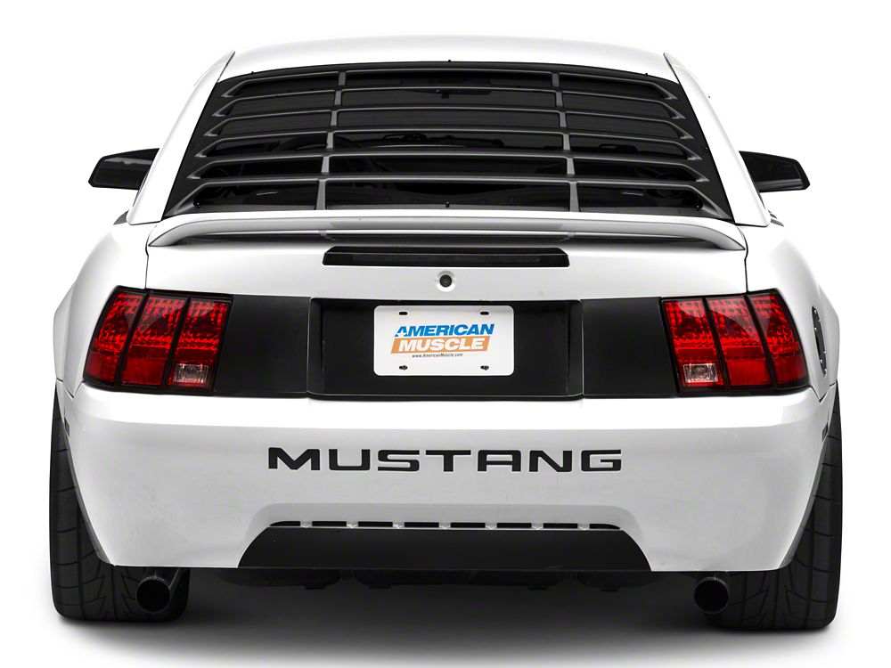 MMD Rear Window Louvers; Textured ABS (99-04 Mustang)