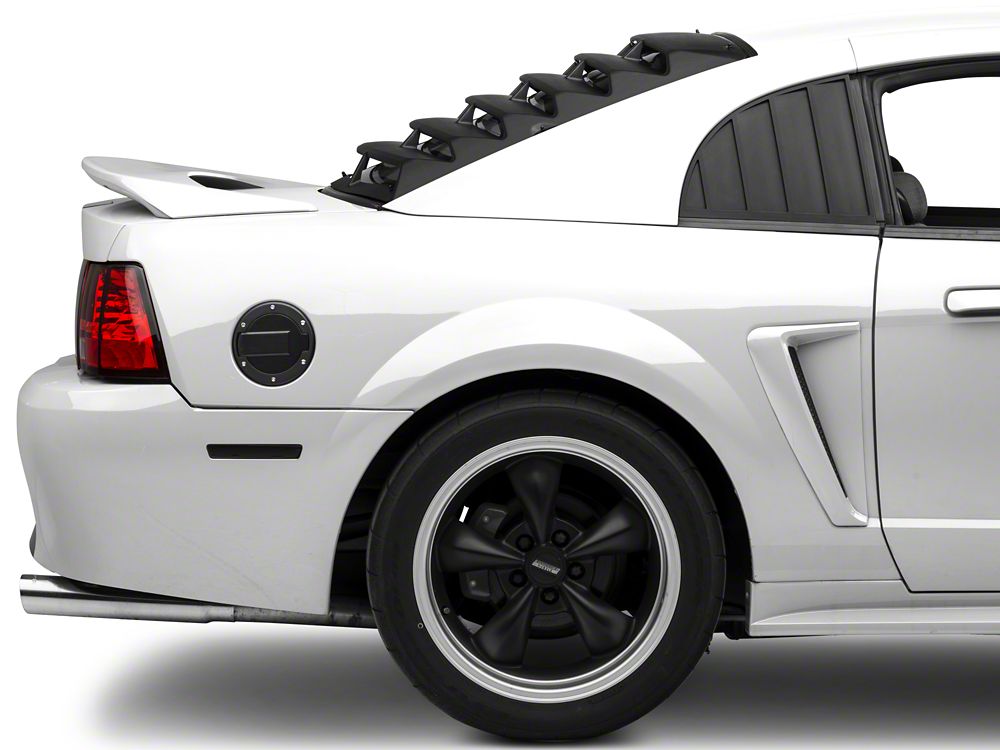 MMD Rear Window Louvers; Textured ABS (99-04 Mustang)