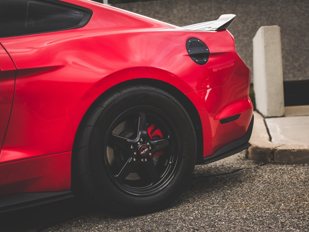 MMD Billet Aluminum Fuel Door; Black (15-23 Mustang)