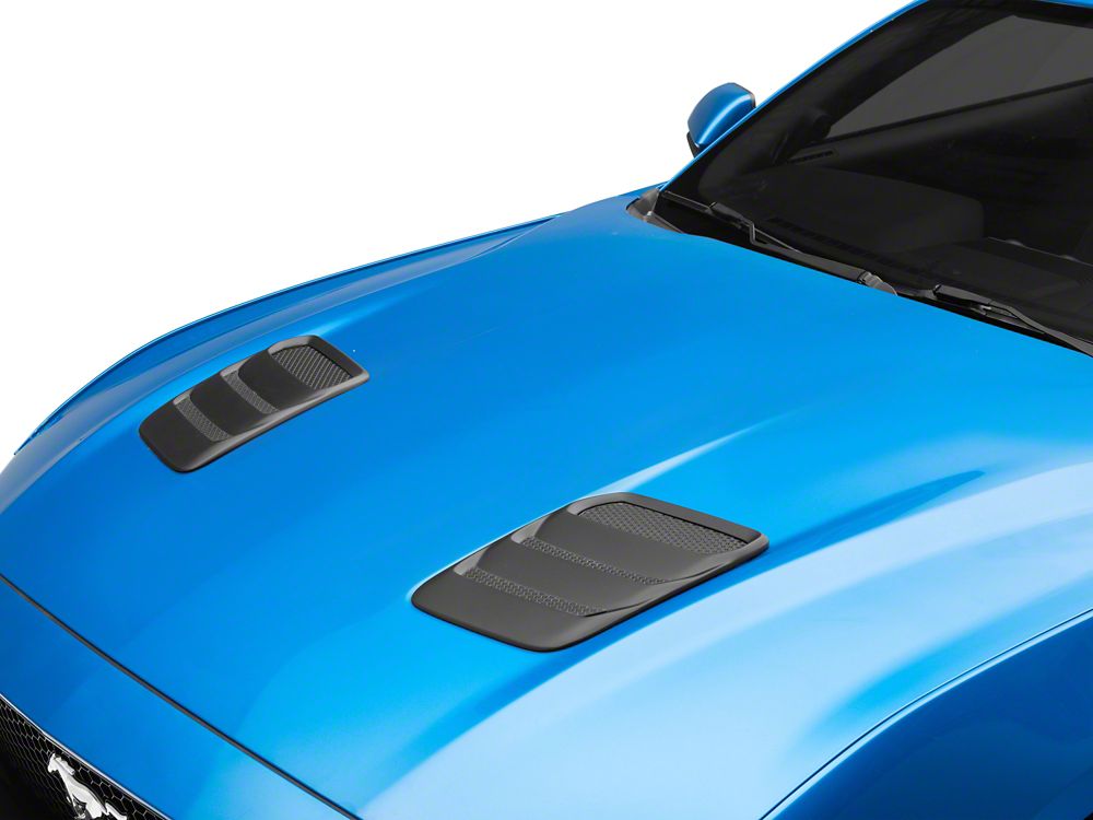 MMD Hood Vents; Satin Black (18-23 Mustang GT, EcoBoost)