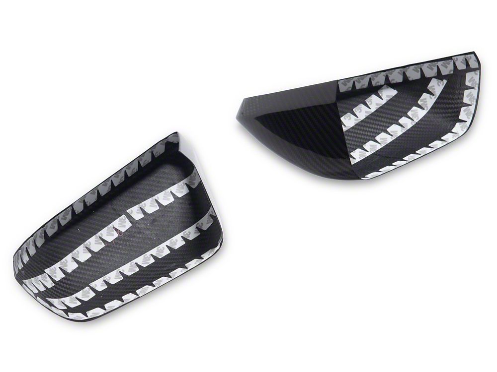 MMD Mirror Covers; Carbon Fiber (15-25 Mustang)