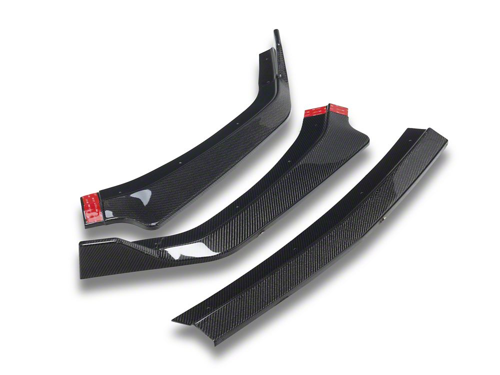 MMD 3-Piece Chin Spoiler; Carbon Fiber (24-25 Mustang GT, EcoBoost)