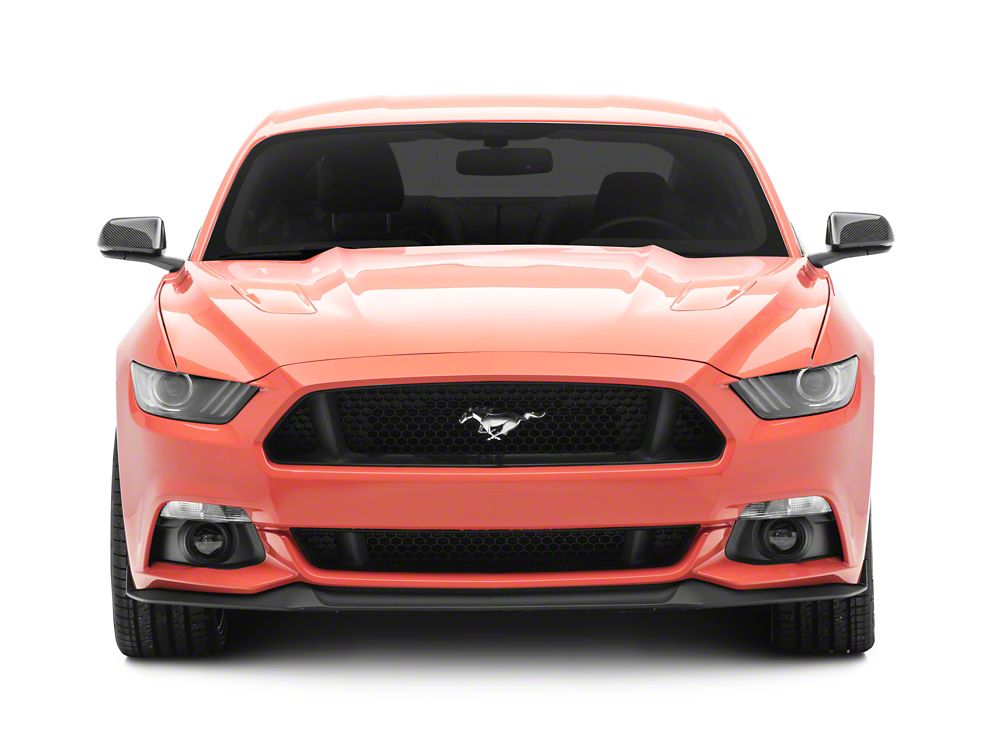 MMD Side Mirror Covers with Light Cutout; Carbon Fiber (15-25 Mustang)