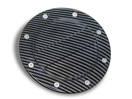 MMD Fuel Door; Carbon Fiber Style (24-25 Mustang)