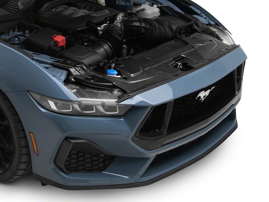 MMD Radiator Cover; Carbon Fiber (24-25 Mustang)