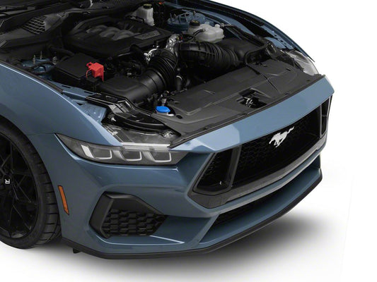 MMD Radiator Cover; Matte Carbon Fiber (24-25 Mustang)