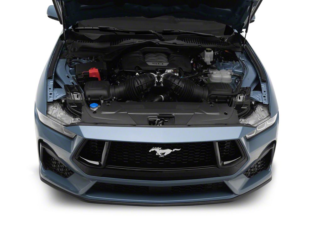 MMD Radiator Cover; Matte Carbon Fiber (24-25 Mustang)