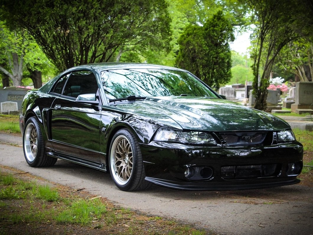 MMD Side Mirrors; Matte Black (99-04 Mustang)