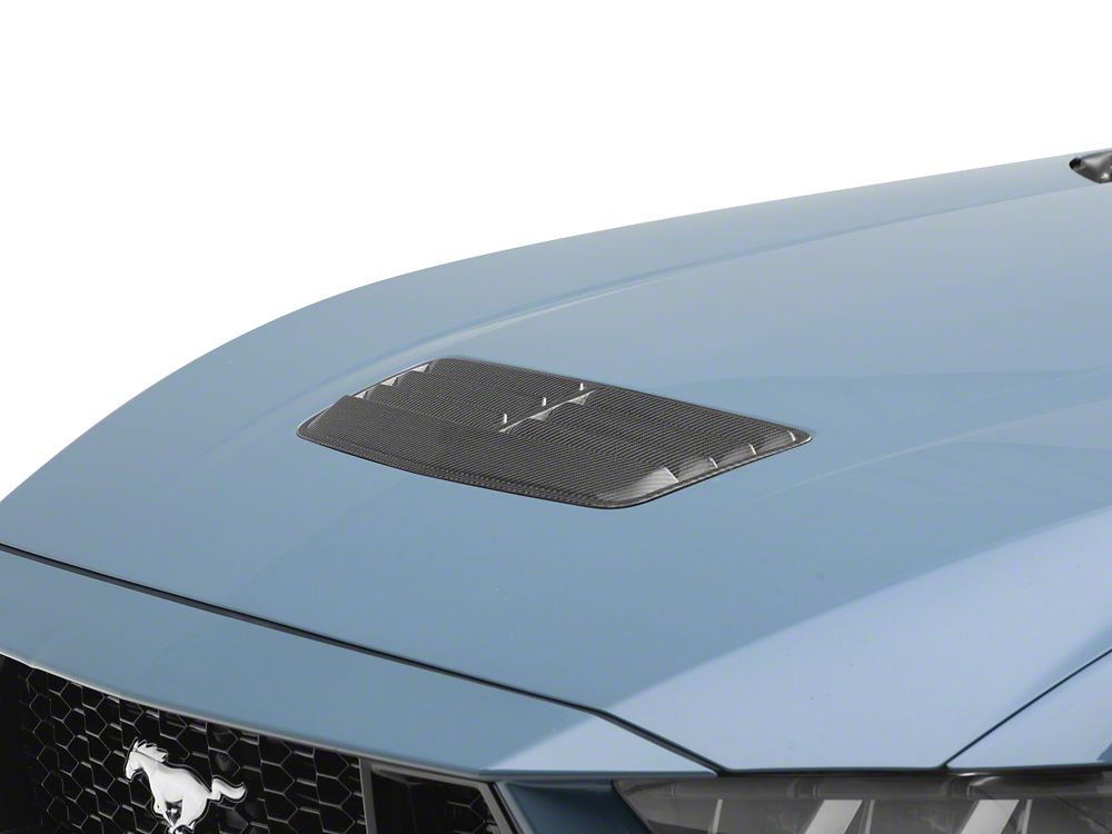 MMD Hood Vent; Gloss Carbon Fiber (24-25 Mustang GT, Dark Horse)