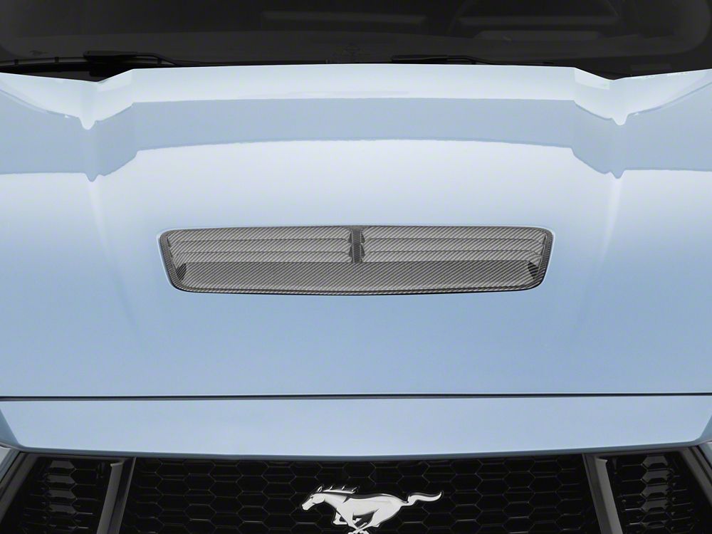 MMD Hood Vent; Gloss Carbon Fiber (24-25 Mustang GT, Dark Horse)