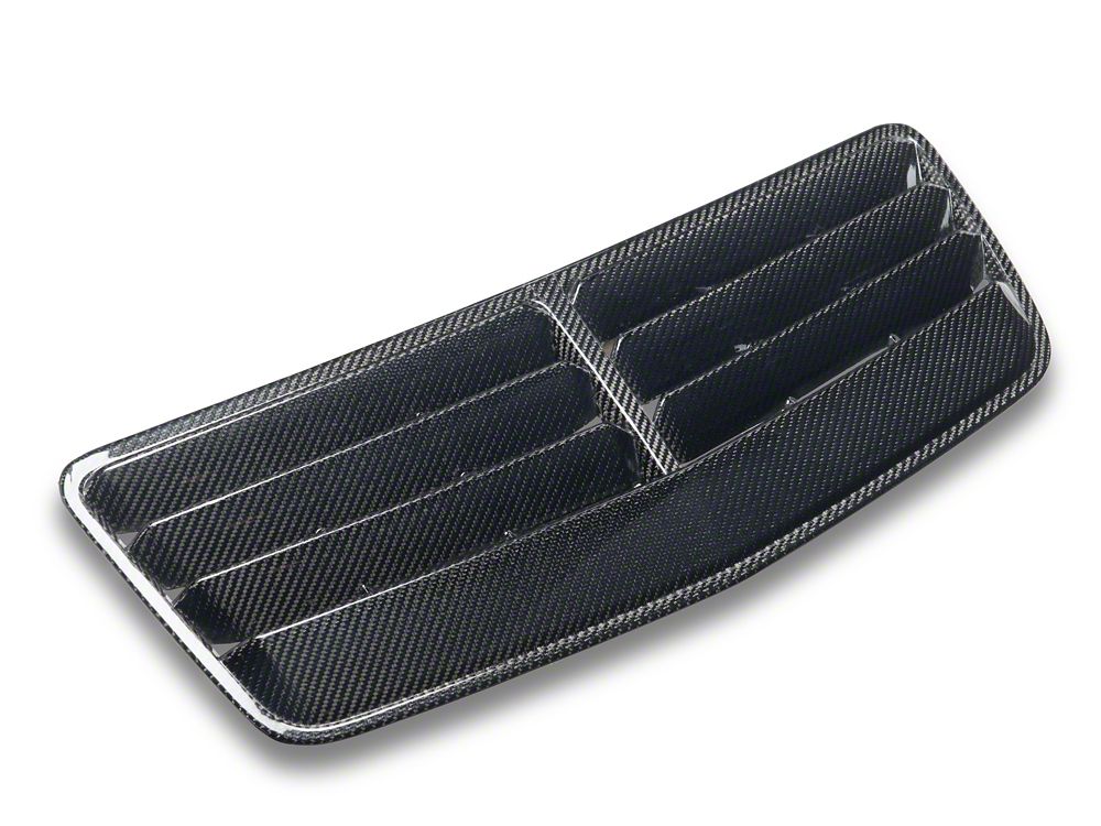 MMD Hood Vent; Gloss Carbon Fiber (24-25 Mustang GT, Dark Horse)