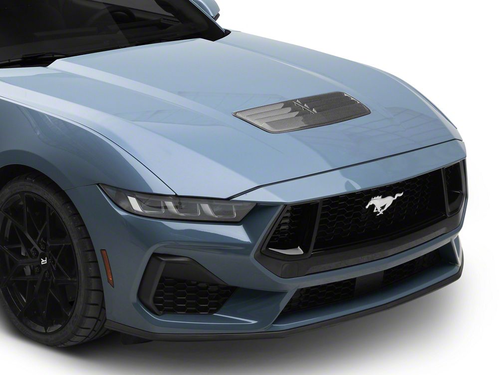 MMD Hood Vent; Gloss Carbon Fiber (24-25 Mustang GT, Dark Horse)