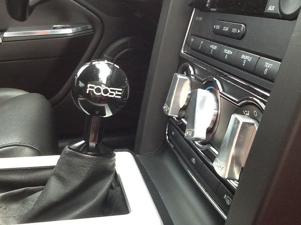 MMD by FOOSE Retro Style 5-Speed Shift Knob with FOOSE Logo; Black (05-10 Mustang GT, V6)