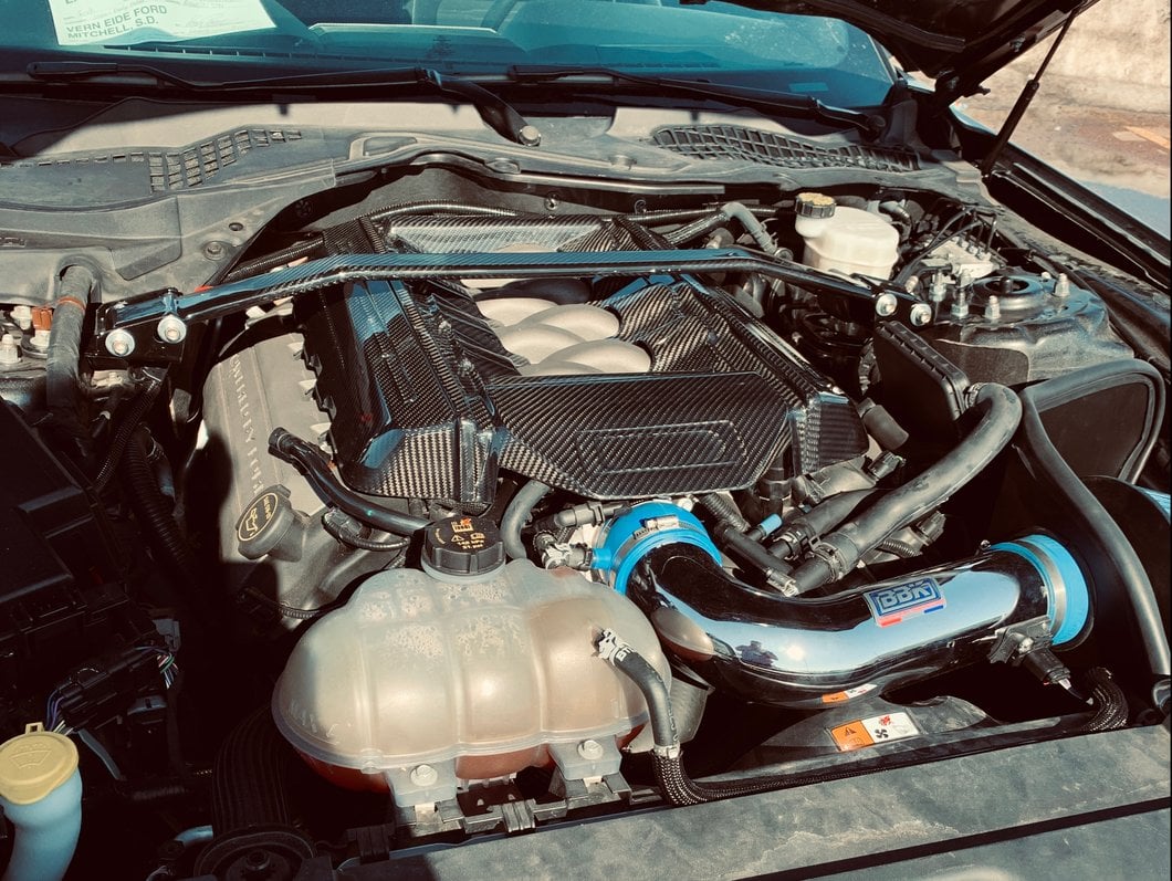 MMD Strut Tower Brace; Carbon Fiber (15-25 Mustang GT, EcoBoost, Dark Horse)