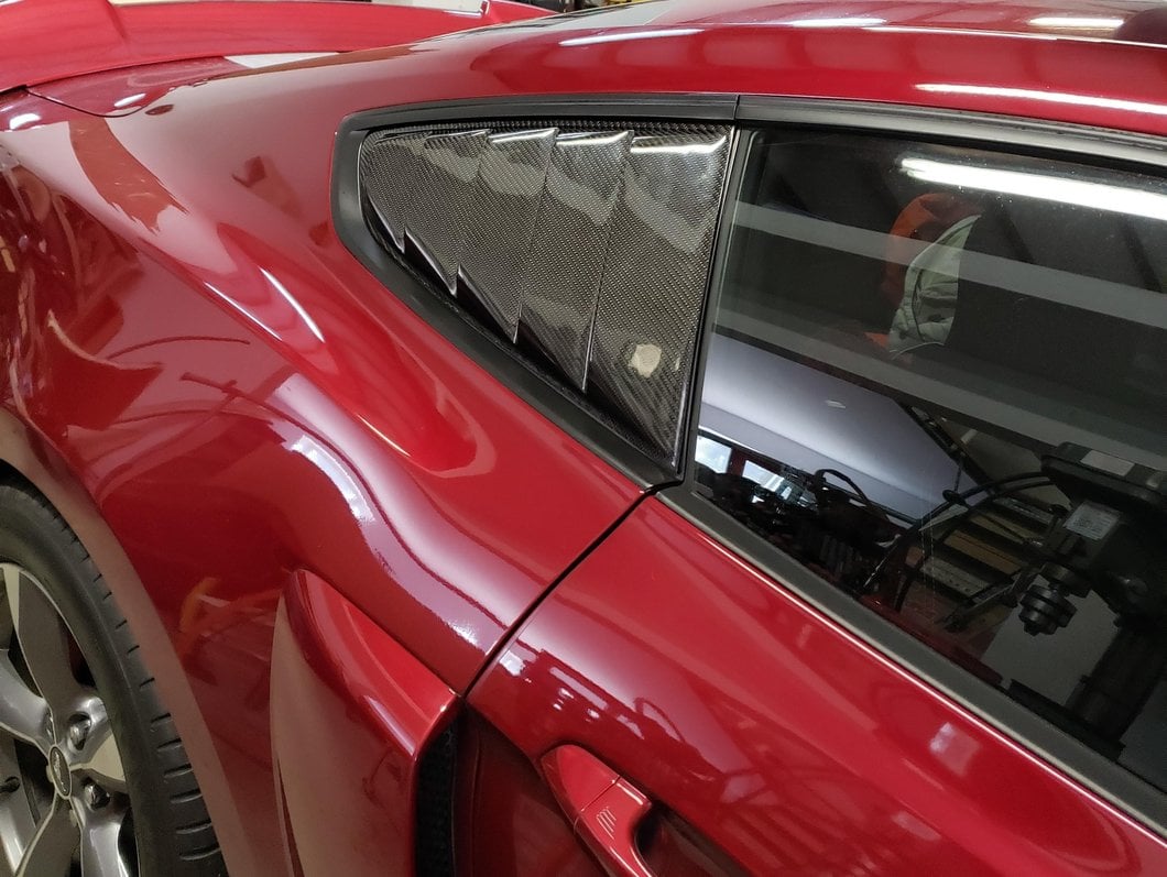 MMD Quarter Window Louvers; Carbon Fiber (15-23 Mustang Fastback)