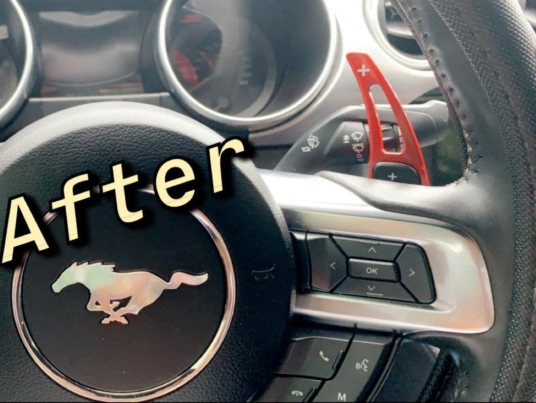 MMD Paddle Shifter Extensions; Silver (15-23 Mustang GT, EcoBoost, V6)