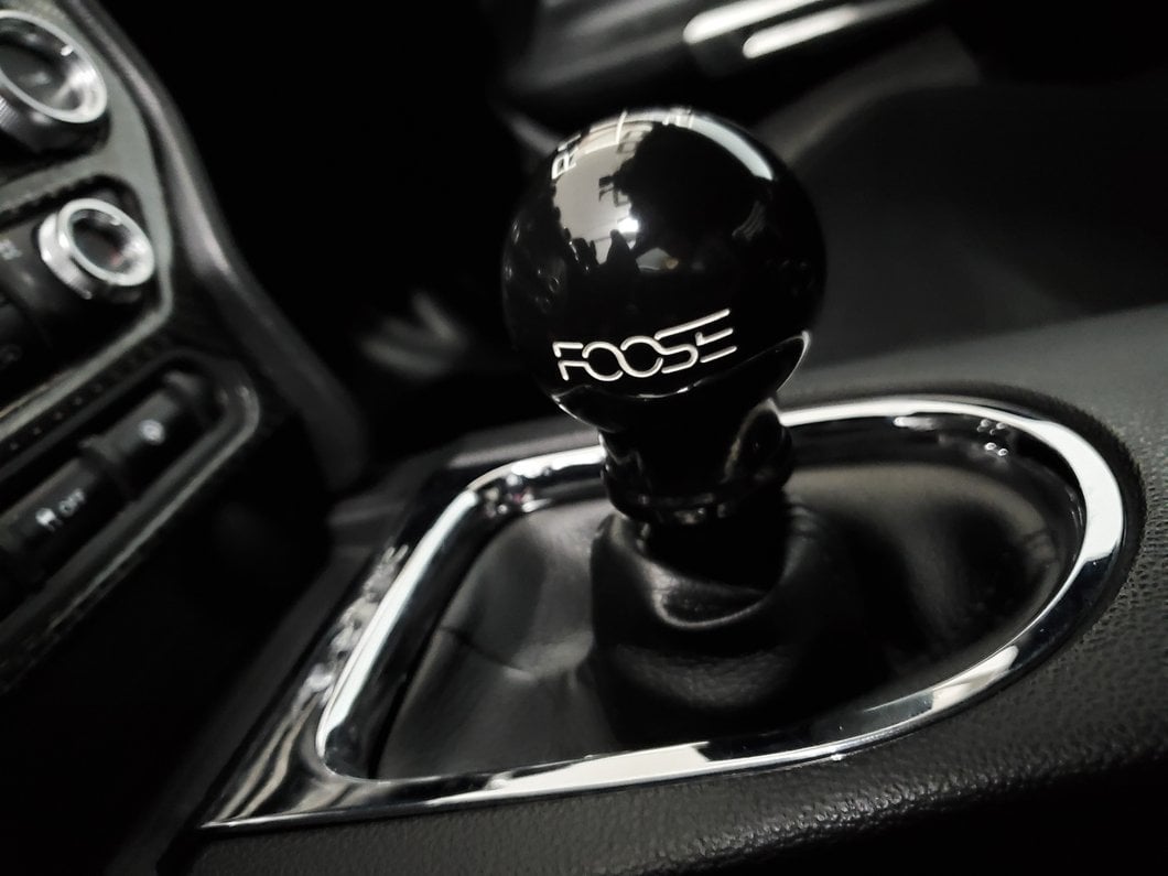 MMD by FOOSE Retro Style 6-Speed Shift Knob with FOOSE Logo; Black (15-25 Mustang, Excluding GT350 & GT500)