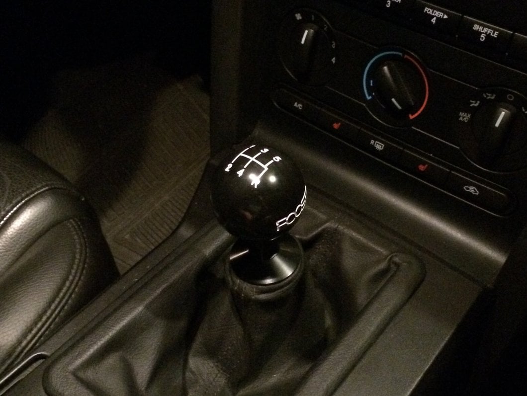 MMD by FOOSE Retro Style 5-Speed Shift Knob with FOOSE Logo; Black (05-10 Mustang GT, V6)